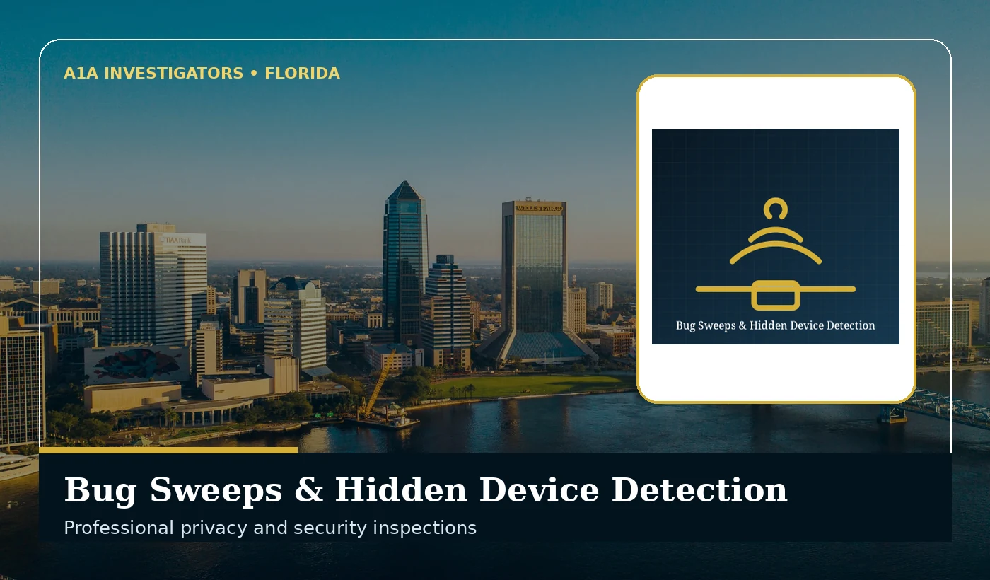 A1A Investigators Bug Sweeps & Hidden Device Detection services in Florida
