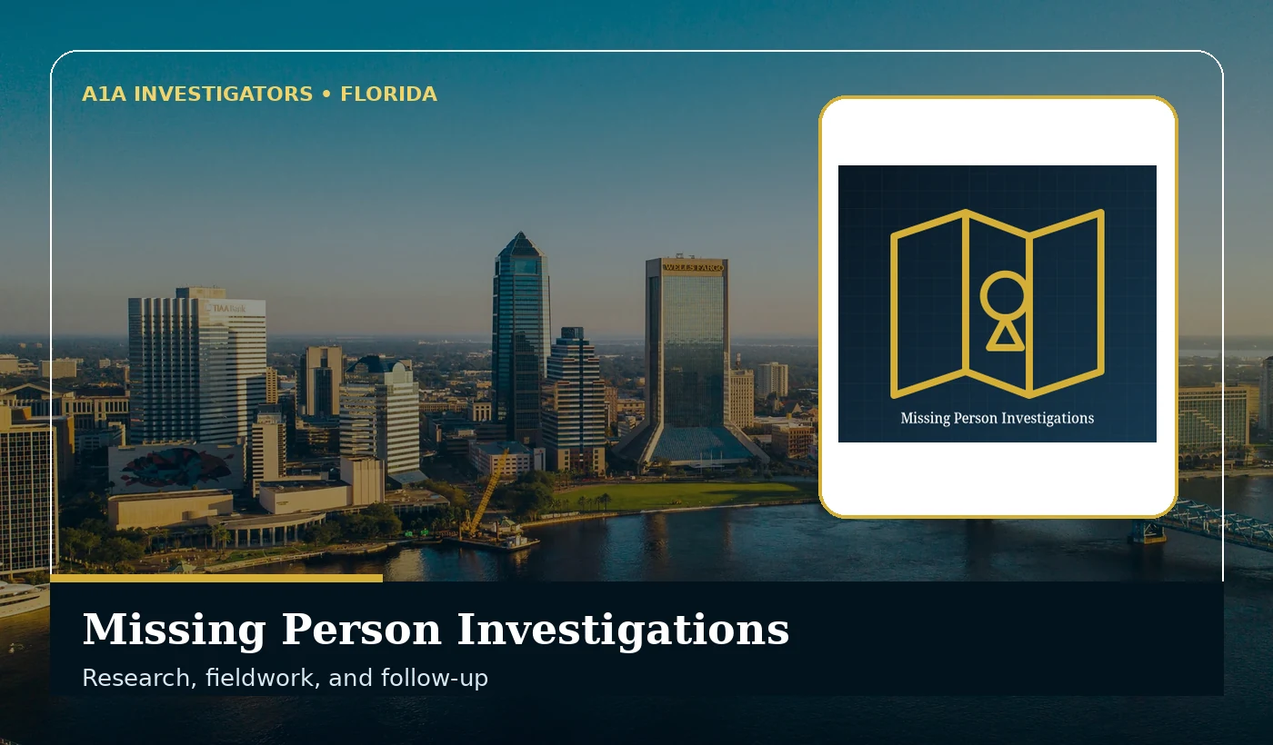 A1A Investigators Missing Person Investigations services in Florida
